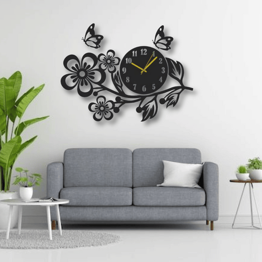 Beautiful Flower 3D Wooden Wall Clock